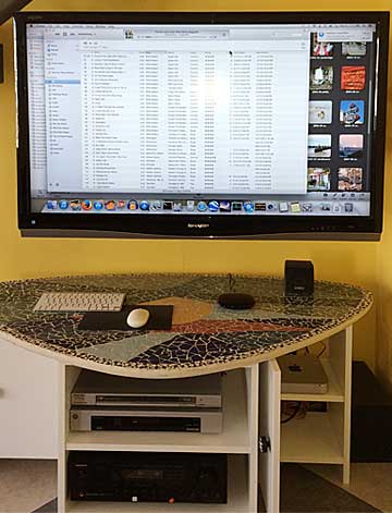 photo: TV, cable box, dvd player, Mac Mini